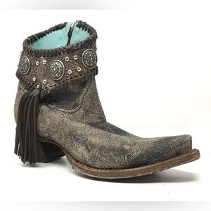 Corral Spirit Distressed Brown Leather Studded Western Boots Women’s 9 EUC